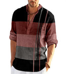 Men's First POLO Shirt Striped Color Contrast Design Light Comfortable Breathable Fashion Long Sleeve Spring And Autumn Style