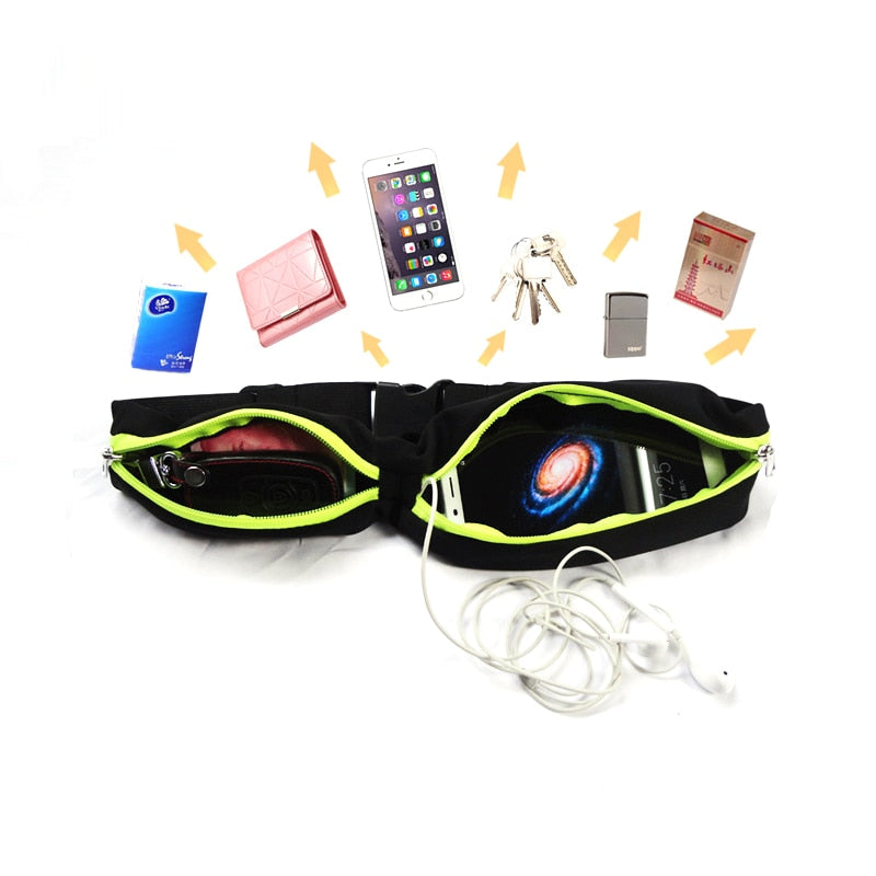 Sports Bag Waterproof Adjustable Anti-theft Pack Sport Belt Bag Running Waist Pocket Bag Outdoor Jogging Cycling Running Bag