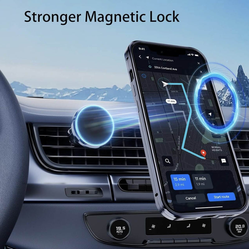 MagSafe Magnetic 2-Way Stand Case | 2025 Metal & Glass Shockproof Cover for iPhone Series | Wireless Charging Compatible