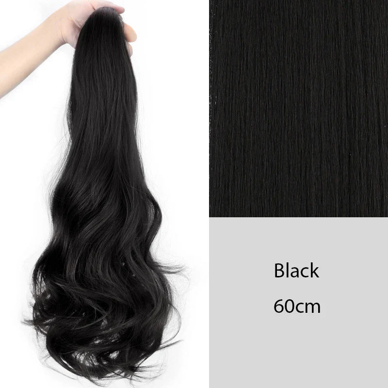 Water ripple grab clip wig ponytail