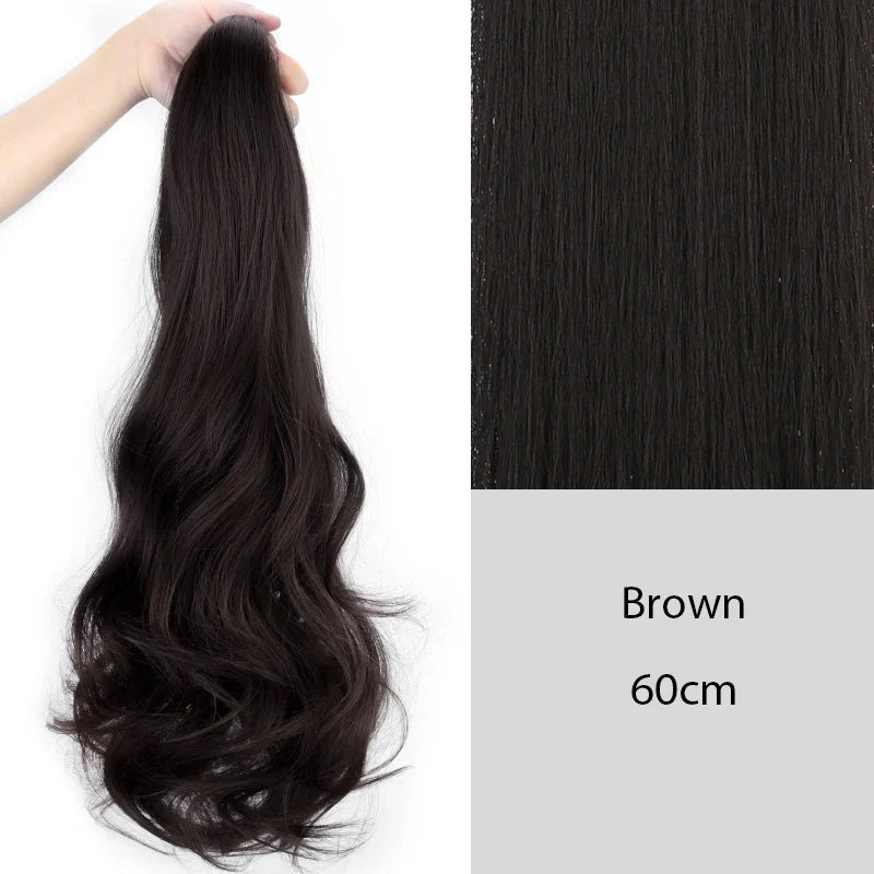 Water ripple grab clip wig ponytail