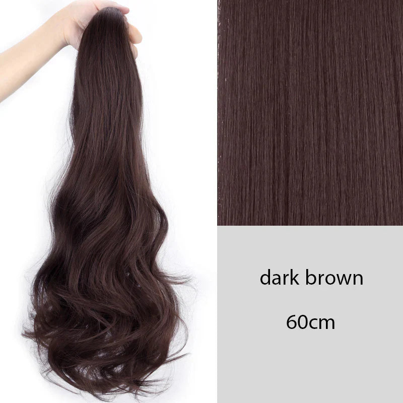 Water ripple grab clip wig ponytail