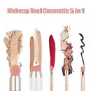 Makeup Brushes 5 In 1 Retractable Set, Foundation Brush | Eyebrow Brush| Lip Brush | Eyeshadow Brush,Multi-functional Makeup Brush For Travel & Home
