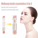 Makeup Brushes 5 In 1 Retractable Set, Foundation Brush | Eyebrow Brush| Lip Brush | Eyeshadow Brush,Multi-functional Makeup Brush For Travel & Home
