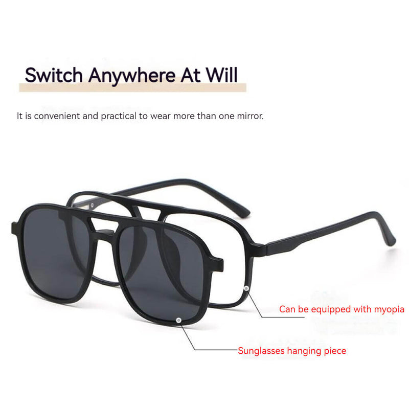 Magnetic Myopia Sunglasses for Men: Day and Night Polarized Driving and Fishing Glasses