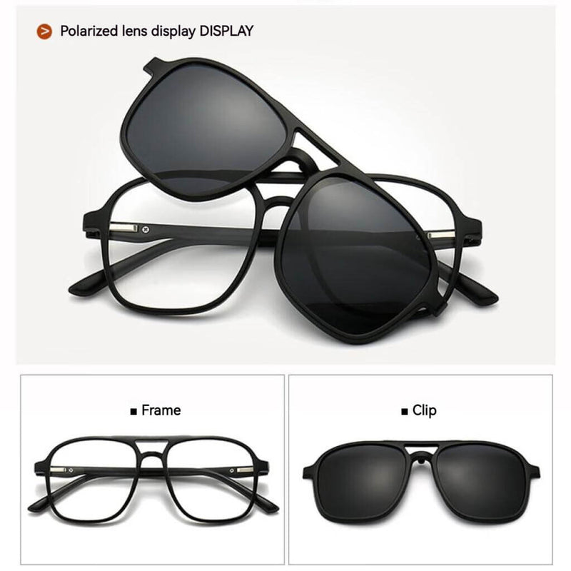 Magnetic Myopia Sunglasses for Men: Day and Night Polarized Driving and Fishing Glasses