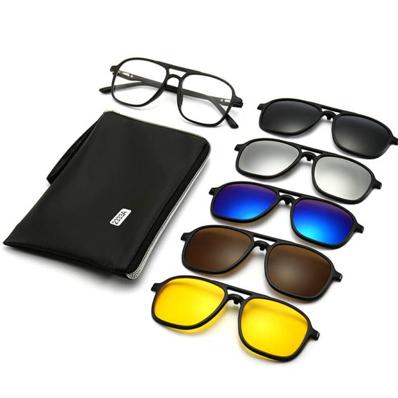 Magnetic Myopia Sunglasses for Men: Day and Night Polarized Driving and Fishing Glasses